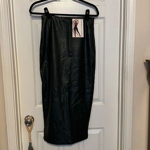 NWT Naked Wardrobe Croc Affect MIDI Skirt